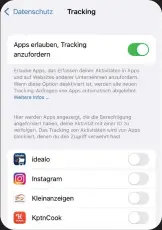  ?? ?? Apps müssen inzwischen fragen, wenn sie dein Verhalten tracken wollen. Unsere Empfehlung: immer ablehnen!