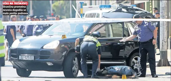  ??  ?? UŽAS NA TREŠNJEVCI Stravična prometna nesreća dogodila se malo poslije podneva