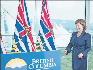  ?? CP PHOTO ?? British Columbia Premier Christy Clark arrives to address the media at her office in Vancouver, B.C., Wednesday Clark narrowly won a minority government in Tuesday’s provincial election.