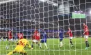  ?? Images ?? The ball deflects off of Scott McTominay for Chelsea’s winner, crushes Manchester United in injury time for the second time in a week. Photograph: Charlotte Wilson/Offside/Getty