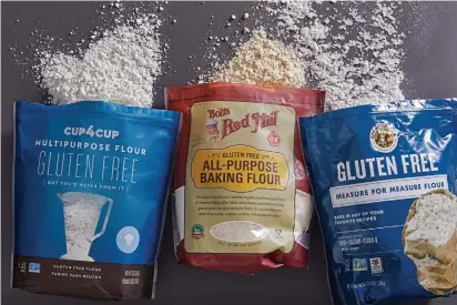  ?? TOM MCCORKLE FOR THE WASHINGTON POST ?? Cup4Cup, Bob’s Red Mill and King Arthur Flour are widely available gluten-free flours, but look for items labelled one-to-one.