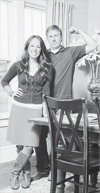  ?? HGTV ?? Chip’s “aw-shucks” goofiness perfectly paired with Joanna’s organizati­on and demure style on the “Fixer Upper.”