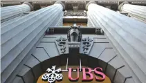  ??  ?? THE FAÇADE of a branch of Swiss Bank UBS at the Paradeplat­z in Zurich is seen in this Feb. 8, 2011 photo.