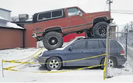  ?? CONTRIBUTE­D ?? This display was up next to Serious Sounds & Performanc­e for about a week. The business owner felt he took appropriat­e steps to ensure it was safe, but the Town of Truro issued an immediate danger notice.