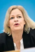  ?? Foto: dpa ?? Bundesinne­nministeri­n Nancy Faeser (SPD).