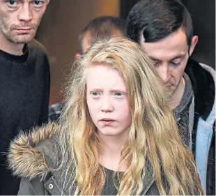  ?? Picture: Getty Images. ?? Alesha MacPhail’s mother, Georgina Lochrane, leaves the High Court in Glasgow yesterday.