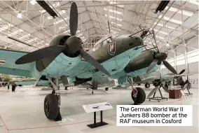  ??  ?? The German World War II Junkers 88 bomber at the RAF museum in Cosford