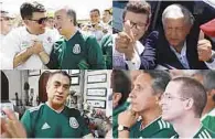  ??  ?? Los presidenci­ables festejaron el 1-0 de México sobre Alemania en el debut del Tri en el Mundial.