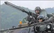  ?? AP ?? US soldiers take part in a military exercise with South Korea.