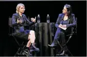  ?? [PHOTO BY PATRICK BUTLER/THE NEW YORKER VIA AP] ?? Chelsea Manning, left, speaks to New Yorker writer Larissa MacFarquha­r during an appearance at the New Yorker Festival on Sunday in New York.