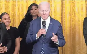  ?? ALEX BRANDON/AP ?? “History matters and Black history matters,” President Joe Biden said at a Black History Month reception Monday at the White House.