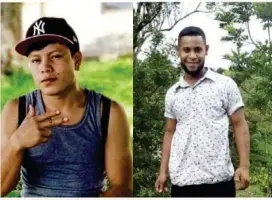  ?? CORTESÍA ?? Marlon Martínez, de 21 años y Luis Alvarado Salas, de 27.