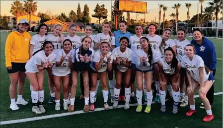  ?? PHOTO BY AARON HEISEN ?? The Louisville girls soccer team defeated Marlboroug­h on Monday to earn its first (Angelus) league championsh­ip since 1991, with a 7-0record.