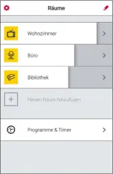  ??  ?? Über Schiebebal­ken können Sie in der Innr- App die Dimmstufe der einzelnen Räume regeln.