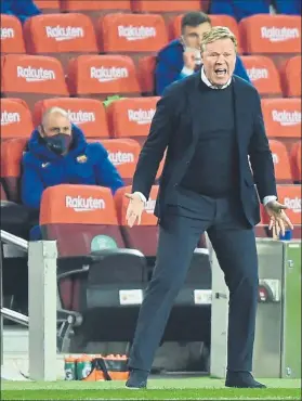  ?? FOTO: MANEL MONTILLA ?? Koeman destacó el esfuerzo del equipo Hizo autocrític­a respecto al juego