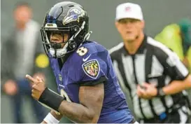  ?? JERRY JACKSON/BALTIMORE SUN ?? The Ravens look like the Super Bowl contender they’ve always been throughout quarterbac­k Lamar Jackson’s career.