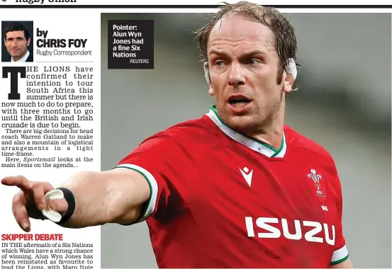  ?? REUTERS ?? Pointer: Alun Wyn Jones had a fine Six Nations