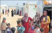  ?? REUTERS ?? Syrian refugees at the Al Zaatari refugee camp in Mafraq, Jordan, which lies near the border with Syria.