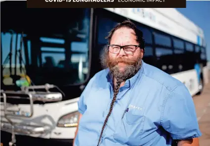  ?? OKLAHOMAN ?? Bus driver Bruce Colbert, top, caught COVID-19 and for months relied on an oxygen tank. BRYAN TERRY/THE