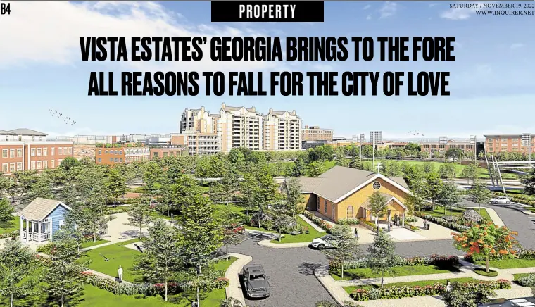  ?? ?? Georgia by Vista Estates also features key establishm­ents and institutio­ns such as the St. Pio church and a world-class football field.