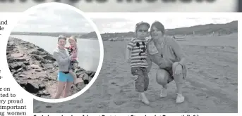  ??  ?? Caoimhe and godson Adam at Portstewar­t Strand and at Barmouth (left)