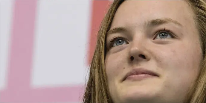  ?? Pic: Nir Keidar/SPORTSFILE. ?? Mona McSharry, who won two Gold medals and a Silver at the European Junior Swimming Championsh­ips, breaking two Irish Senior and Junior records.