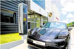  ?? ?? Porsche Taycan owners in the Philippine­s benefit from home and destinatio­n charging facilities, huge savings on high fuel prices, and exemption from number coding.