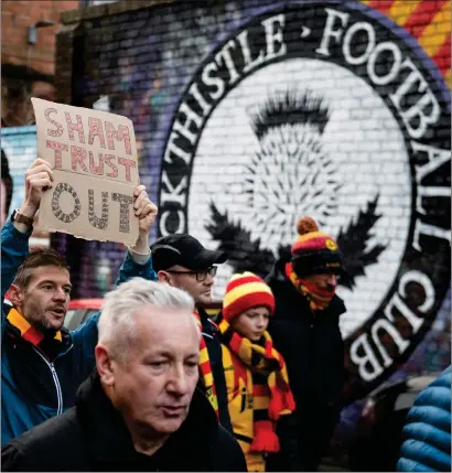  ?? ?? Partick Thistle fans protesting made the difference at board- room level, says Paul Goodwin ( below)