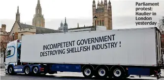  ??  ?? Parliament protest: Haulier in London yesterday