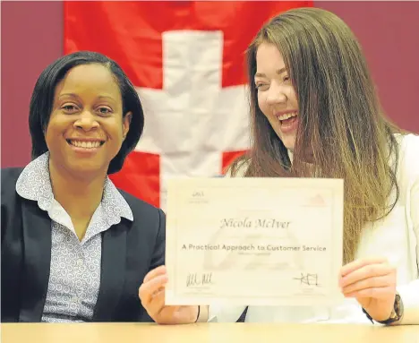  ??  ?? A D&A College hospitalit­y student’s Swiss trip went like clockwork.
Nicola McIver, who is in the second year of her HND course, enjoyed a three-day intensive programme of study at the Ecole hôtelière de Lausanne in Switzerlan­d, having won a HITS...