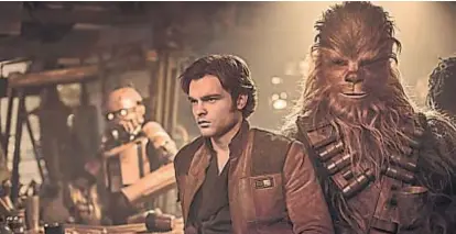  ??  ?? Cuando Han conoció a Chewie. El filme va a los orígenes del personaje de Han Solo y Chewbacca.