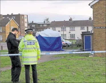  ?? ?? Police set up a cordon on the Shepway estate picture: UK News in Pictures