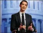  ?? The Associated Press ?? WIDE-RANGING INTERVIEW: Rep. Tom Cotton, R-Ark., answers questions during an interview Thursday at the Associated Press bureau in Washington.