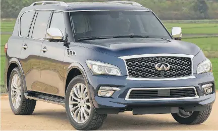  ?? N I S S A N ?? Best described as a Japanese Escalade, the Infiniti QX80 offers all- wheel- drive and benefited from some minor interior updates for 2015. But, despite some styling improvemen­ts to the headlights and tail lights, and a restyled grille, the changes...