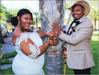  ?? Photo: Contribute­d ?? Newlyweds... Priscilla, The Namibian Dessert Queen, tied the knot with partner Sydney Musirika-Apollus in October.