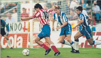  ?? FOTO: MD ?? Paulo Futre, en un choque entre el Atlético de Madrid y el RCD Espanyol en la Ciudad Condal