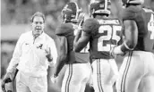  ?? BRYNN ANDERSON/ASSOCIATED PRESS ?? Alabama coach Nick Saban’s team will be heavily favored in the final five regular-season games.