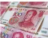  ?? FOTO: DPA ?? Chinesisch­e Banknoten