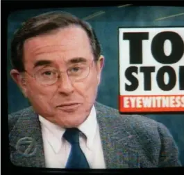  ?? SHERYL NADLER, THE HAMILTON SPECTATOR ?? TV screen image of Irv Weinstein doing the 6 p.m. Buffalo news, back in 1998.