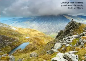  ?? ?? Llyn Clyd from the rocky prominence of Castell y Geifr, on Y Garn.