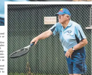  ?? ?? Holy Name Tennis Club player Mick Fogarty, 75, has been playing since 1953. Pictures: Kevin Farmer