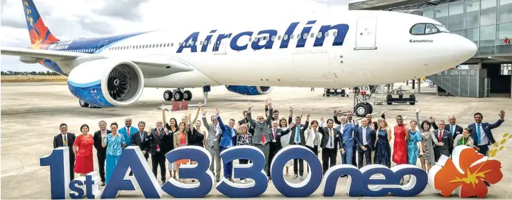  ??  ?? Aircalin celebrates the delivery of the airline’s first Airbus A330-900.