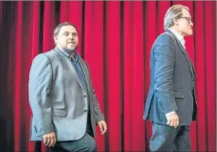  ?? LLIBERT TEIXIDÓ ?? Oriol Junqueras, líder de ERC, y el president Artur Mas