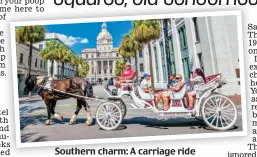  ?? ?? Southern charm: A carriage ride and, right, a spiced pumpkin pie from Back In The Day bakery