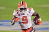  ?? BRIAN BLANCO/ASSOCIATED PRESS ?? Travis Etienne, who was selected to the AP AllAmerica first team this season, will help lead Clemson against Ohio State in the CFP semifinals Friday.