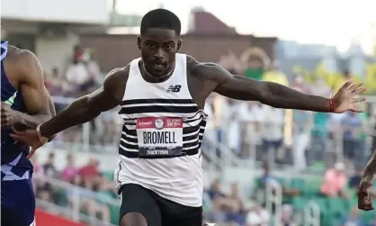  ??  ?? American Trayvon Bromell is favourite to take Bolt’s 100m title in Tokyo. Photograph: Ashley Landis/AP