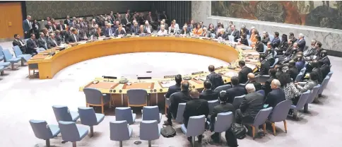  ?? — AFP photo ?? Trump opens the UN Security Council meeting in New York City.