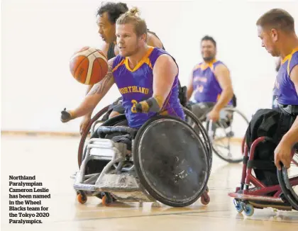  ??  ?? Northland Paralympia­n Cameron Leslie has been named in the Wheel Blacks team for the Tokyo 2020 Paralympic­s.