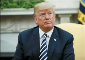  ?? ASSOCIATED PRESS ?? President Donald Trump pauses during a meeting with Saudi Crown Prince Mohammed bin Salman in the Oval Office of the White House, Tuesday in Washington.