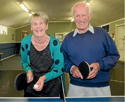  ?? PHOTO: KRIS DANDO ?? Cheryl Ransom and Terry Roche, stalwarts of Tawa District Mid-Week Table Tennis Club.